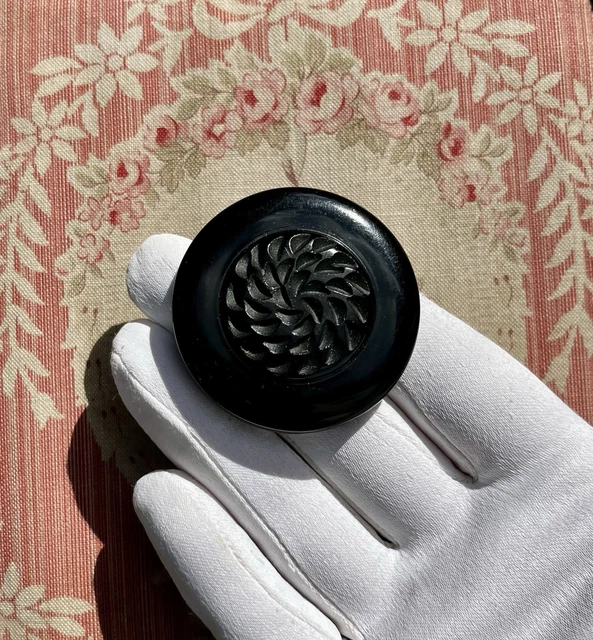 Bouton Ancien Art Déco En Galalithe, 17 Mm, France, Années 1920-30