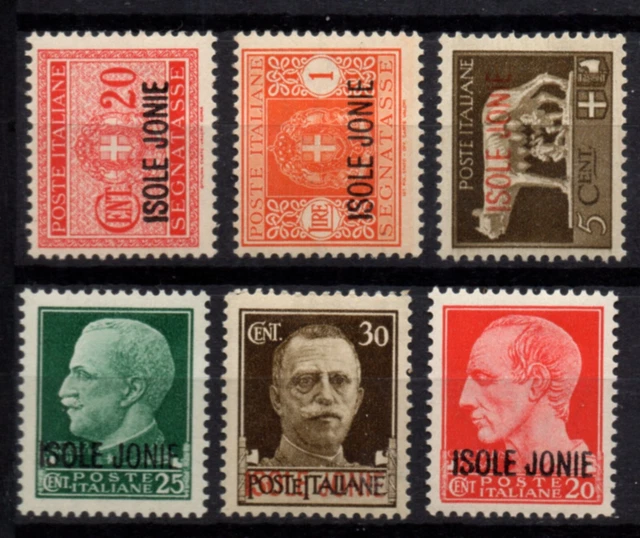 c998 Greece Italy IONIAN ISLANDS 1941 ovpt "ISOLE JONIE" (Vl. 1-4-5-7-11-12) MNH