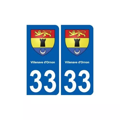 33 Villenave-d'Ornon blason ville autocollant plaque stickers