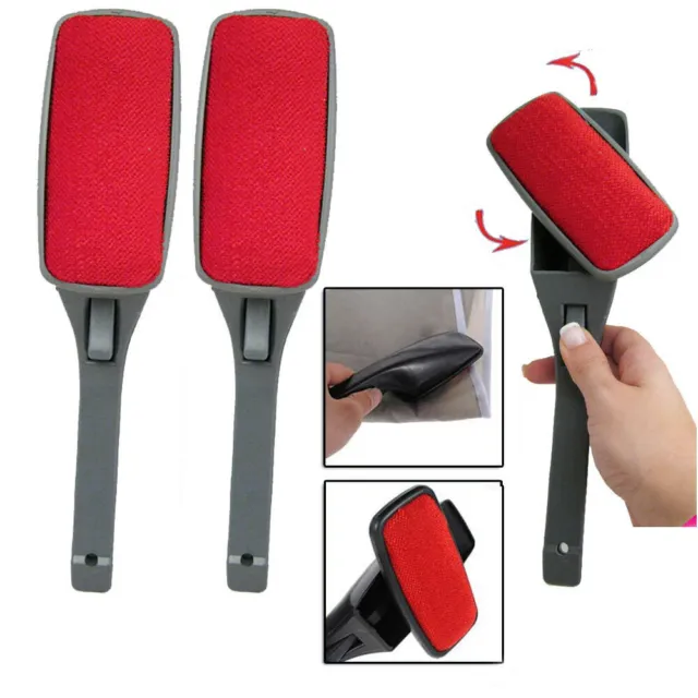 2 Magic Lint Fluff Dust Brush Pet Hair Fabric Remover Cloth Dry Cleaning Swivel