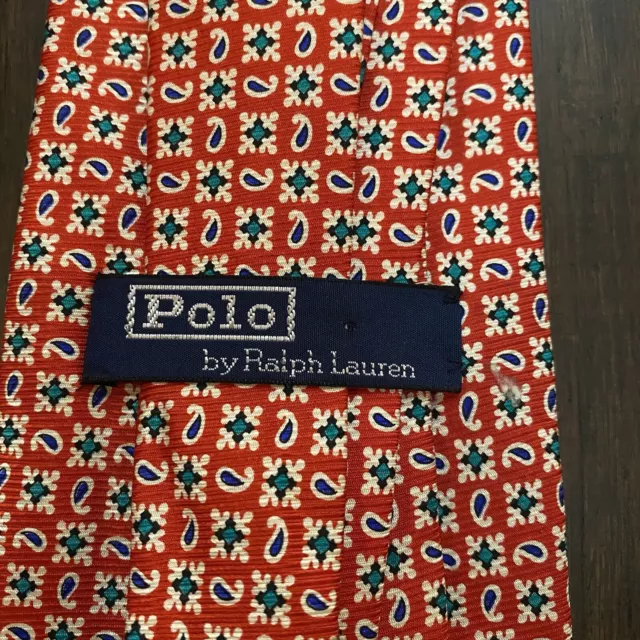 POLO RALPH LAUREN Hand Made Paisley Silk Red Multicolored Necktie $24. ...