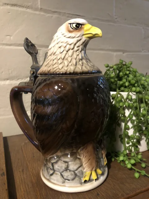 Ceramic German Character Beer Stein Eagle