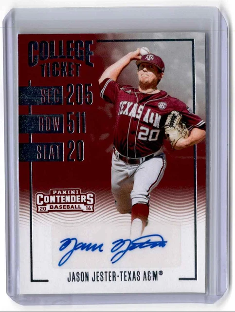 2016 Panini Elite Extra Edition College Tickets Jason Jester Auto Texas A&M