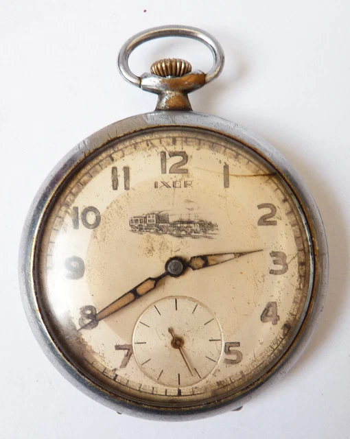 Montre Gousset DOXA En Argentan - Médaille D'or Milan 1906 Avec Chaîne - Vintage Années 1900, Mécanique Manuelle