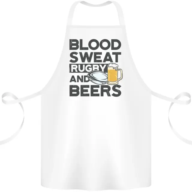 Blood Sweat Rugby and Beers Funny Cotton Apron 100% Organic