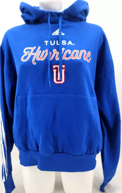 NEW Tulsa Golden Hurricane Blue Adidas Hoodie Hooded Sweatshirt Women XL