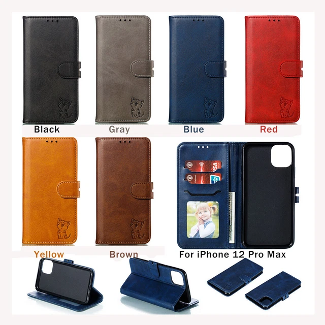 RETRO 3D EMBOSSING Card Flip Leather Phone Case For iPhone 11 12 Pro