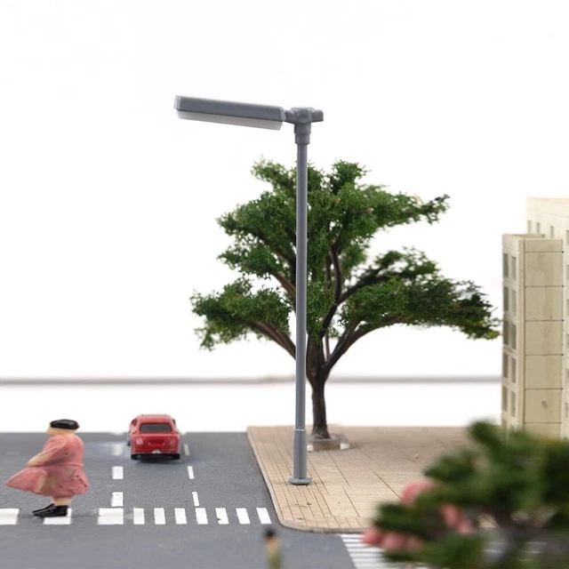 Lot De 10 Lampadaires Blancs Pour Maquette De Train - Échelle HO (1:76~1:100) - Plastique