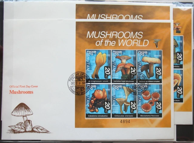 Bhutan 2070-2087 und Block 413-415 gestempelt Kleinbogen / als FDC #GG462