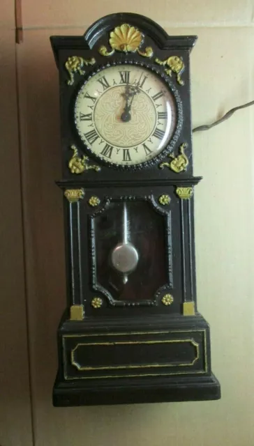 Swing Clock USA Early Electric Bakelite Miniature Grandfather 13-3/4" Antique 2