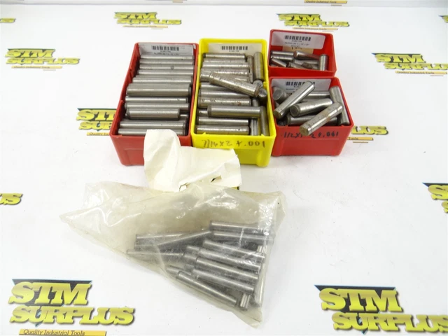 Large Lot Of Assorted Steel Dowel Pins 5/16" 3/8" 7/16" 1/2" + Lista Organizers