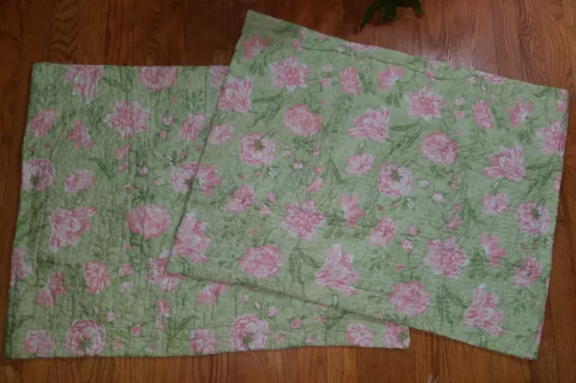 VTG Laura Ashley Pair of Pink Floral Pattern Standard Pillow Shams Shabby Chic