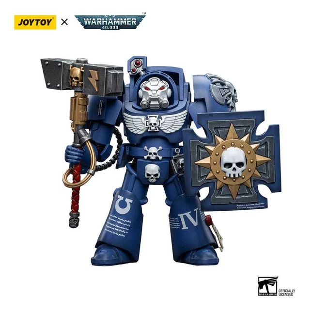 JoyToy 1/18 Warhammer 40K Ultramarines Primaris Capitán con escudo de