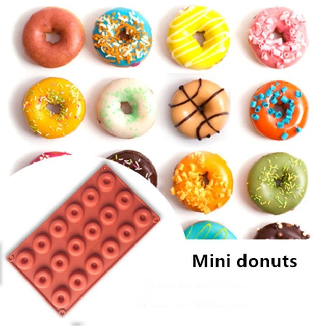 Mini moldes de rosquilla de chocolate molde de silicona para rosquillas forma redonda