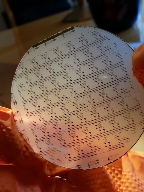 2" Silicon Wafer Transparent Test Unique Extremely Rare RF NAND / NOR GATES