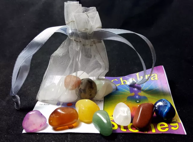 7  Chakra Stones New in Organza Bag Healing Crystals Gemstone eBays Best A Grade