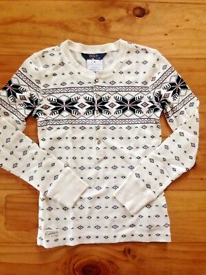 Ralph Lauren Polo Jumper Ski Snow Christmas Top Age 5 New With Tags BNWT White