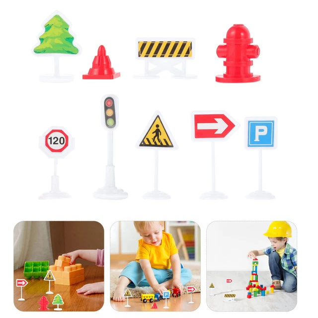 12 pz Insegna Costruzione Giocattoli Traffico Vari Indicatori Bambini