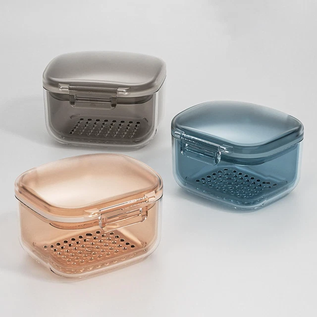 Contenitore per pulizia custodia per protesi da bagno Tazza con cestello per