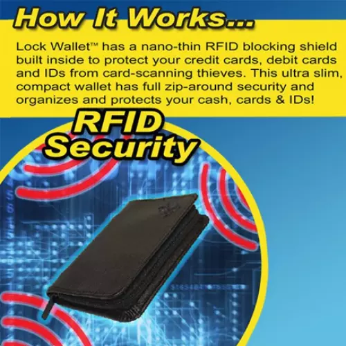 Lock Slim Wallet Secure Men Women RFID Blocking Money Credit Card Holder Wallets 2