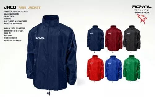 Jacke Ki-Way Rain Royal Sport Mod. Jaco Jacke Anti-regen Voll Fußball