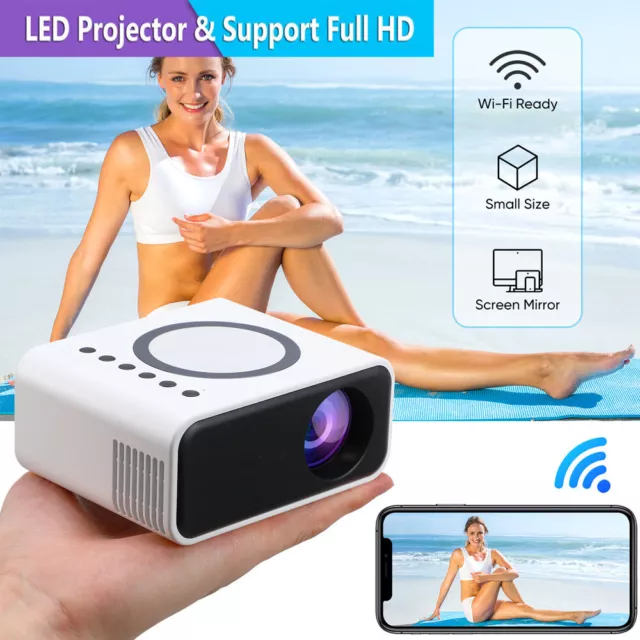 Mini Portable Smart Projector HD 1080P Android WIFI Bluetooth Home Theater NEW