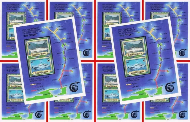 BRIT.VIRGIN IS. CABLE SHIPS x10 S/s SC#555 MNH MAPS $$ wholesale $$
