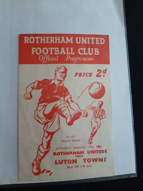 rotherham united V Luton Town Football Programme