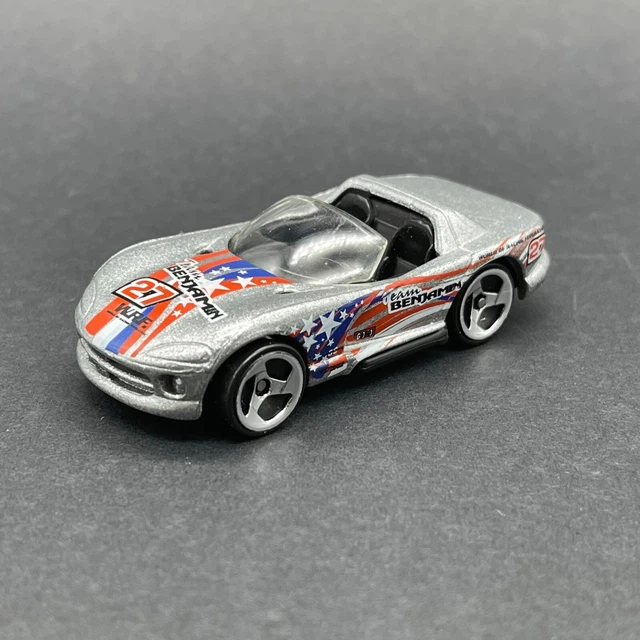 Hot Wheels Dodge Viper RT/10 Team Benjamin Silver Car Diecast 1/64 Scale Loose 2