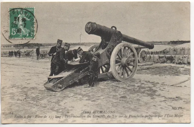 CHALONS SUR MARNE - Marne - CPA 51 - Vie MILITAIRE - le camp - Artillerie Canons