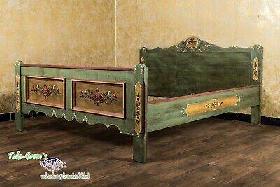 Voglauer Anno 1800 altgrün Double Bed Double Bed Cottage Bedroom 200x200 2x2 3