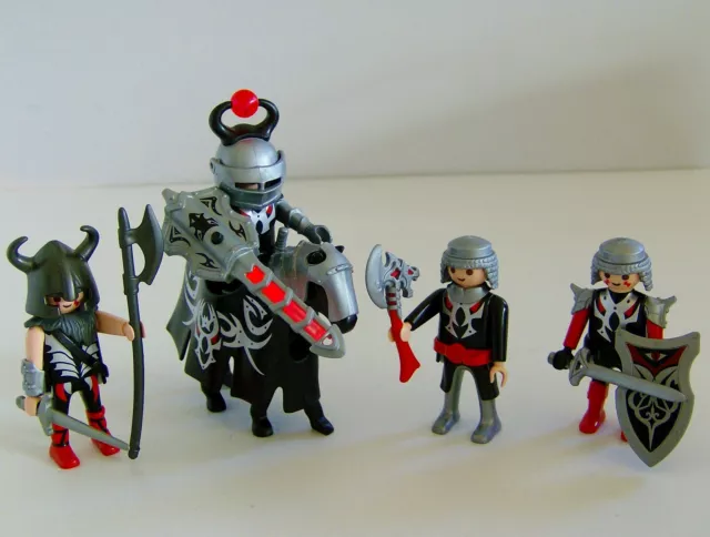 Playmobil Black & Red Knights & Horse with Accessories Including Light Up Sword