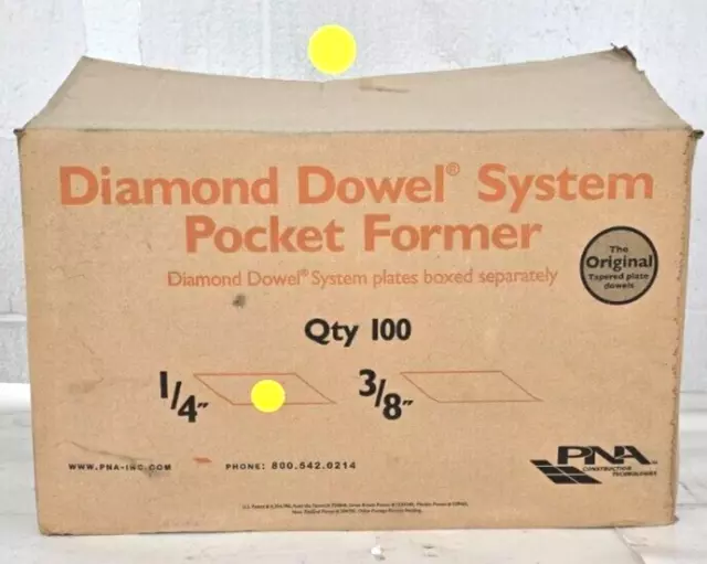 Pna 1/4" Diamond Dowel Pocket Former 8” X 3-5/8" X1-1/2"; Lot Of 100