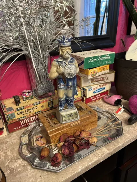 Vintage 1973 Jim Beam Minnesota Land Of Vikings Bourbon Whiskey Bottle Decanter