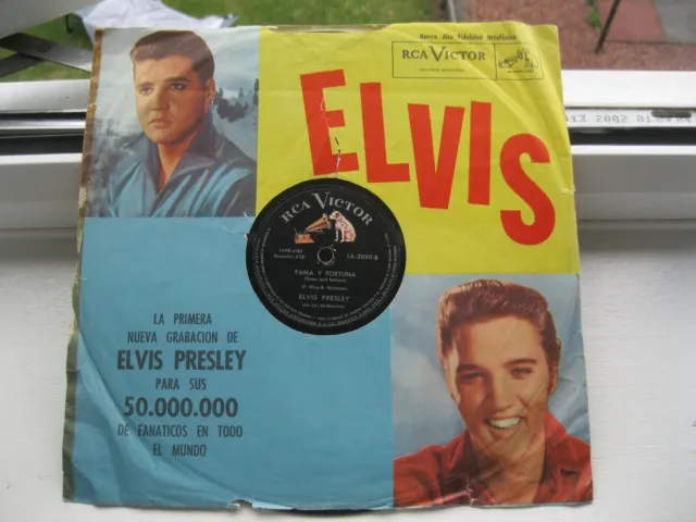 Elvis Presley 78 Rpm Stuck On You / Fame & Fortune Pic Sleeve 1960 Arg Rca 2090