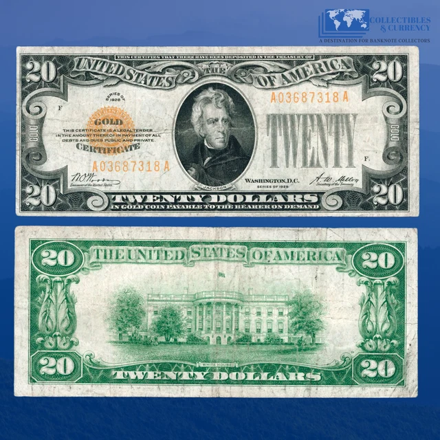 Fr.2402 1928 $20 Twenty Dollars Gold Certificate Gold Seal, Very Fine #67318