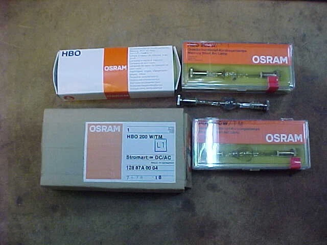 Lot of 5 Osram HBO 200W/TM Mercury Short Arc Photo Optic Lamp