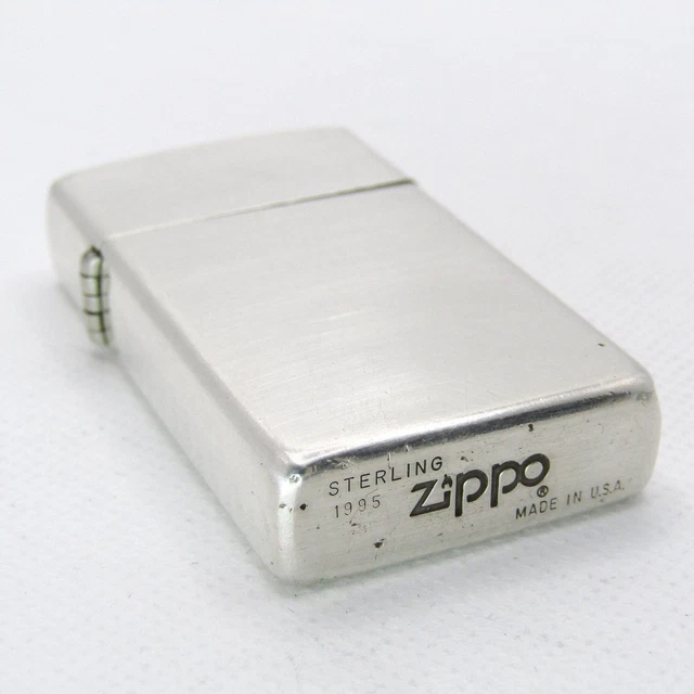 STERLING SILVER 925 Slim Zippo Oil Lighter 1995 Fired $204.64 