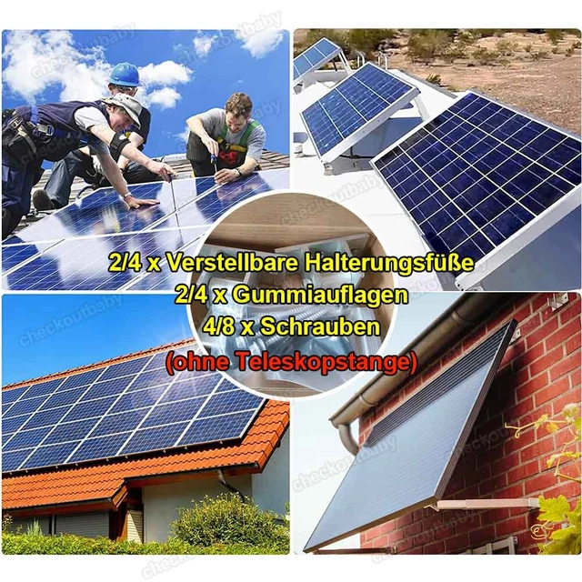 Solarpanel Halterung 0-30° Individuell Verstellbar Flachdach