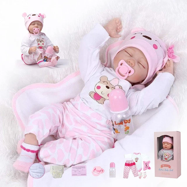 22" Reborn Baby Dolls Soft Vinyl Silicone Realistic Newborn Handmade Girl Gifts