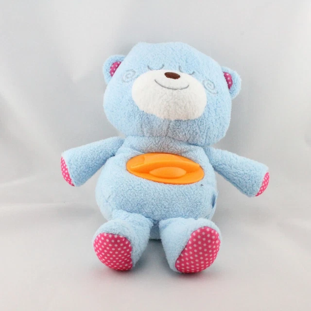 Doudou peluche ours bleu rose pois B KIDS - 18286