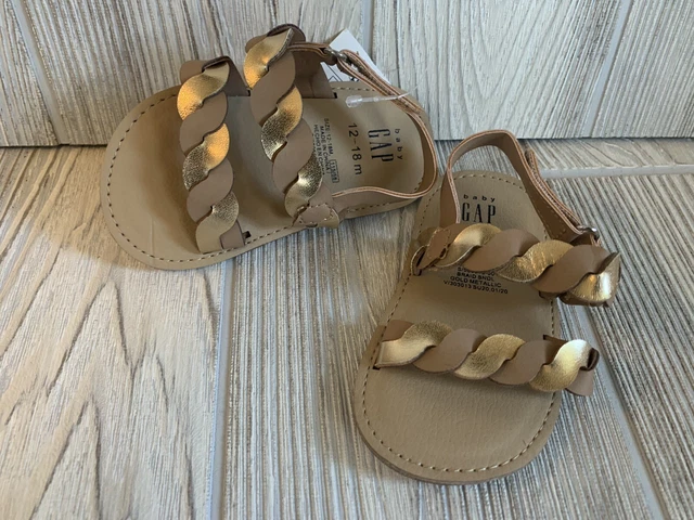 Gap Kids Girls Faux Leather Braid Strap Sandal Size 12-18 Months NEW  $24.95