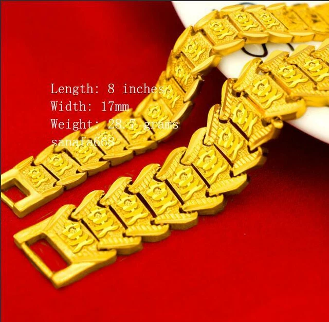 New woman's 22K 23K 24K THAI BAHT YELLOW GOLD GP  Bracelet