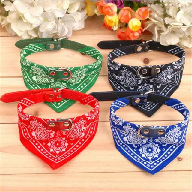 Pets Dog Collar printed fashion Pet Supplies Scarf Dogs Cat Collar Leather Neck 2