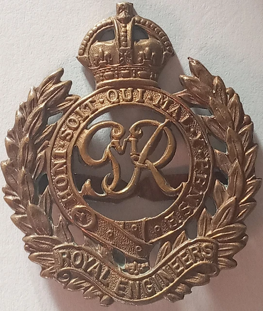 WW2 BRITISH ARMY King George Vi Royal Engineers Brass Cap Badge £7.50 ...