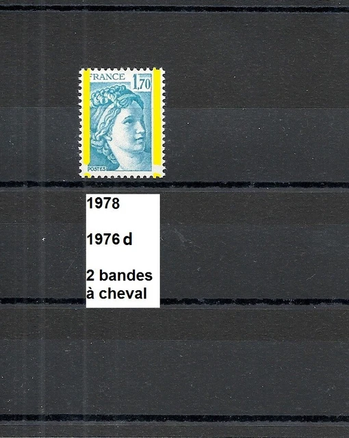 variété de 1978 neuf** Y&T n° 1976d 2 bandes à cheval