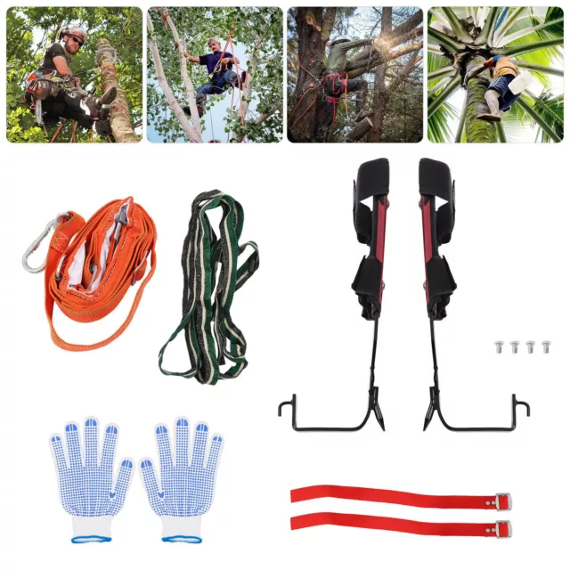 2 Gears Tree/Pole Climbing Spike Set Safety Belt Adjustable Rope Lanyard Belt