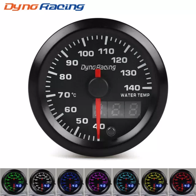 2" 52mm Digital & Pointer 7 Color LED Car Water Temp Temperature Gauge Meter