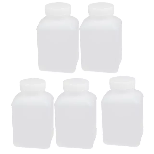 5Pcs 17oz HDPE Plastic Wide Mouth Square Bait Soil Sample Solid Reagent Bottle