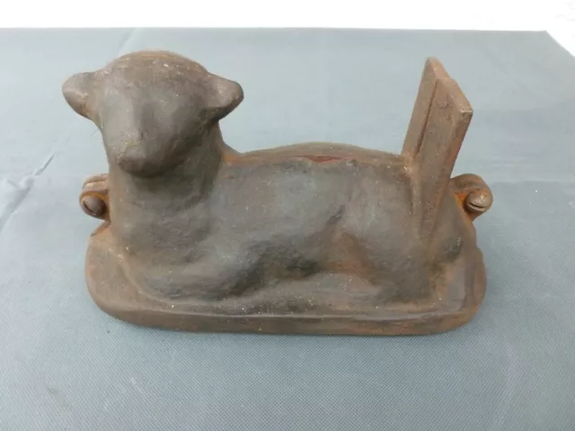 Sehr alte Backform Lamm Osterlamm zweiteilig Eisen Gusseisen - Biedermeier?  RAR